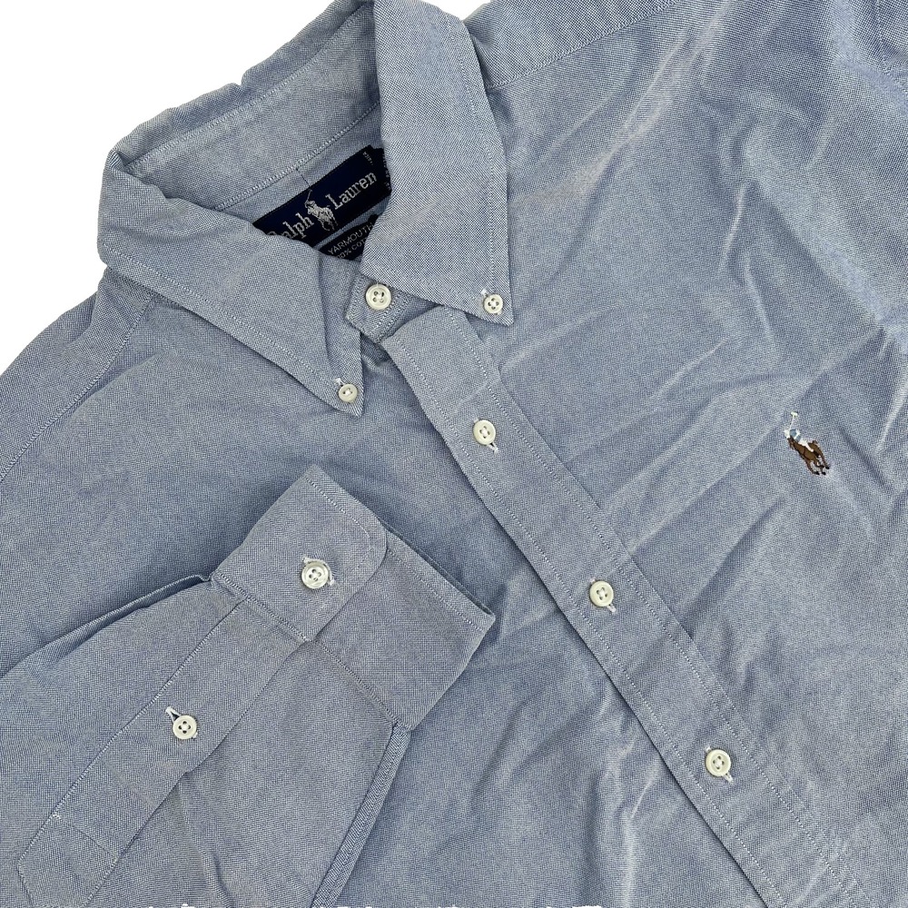 RALPH LAUREN Men's 16-1/2/34 Vintage Blue Yarmouth Long-Sleeve Button-Down Shirt